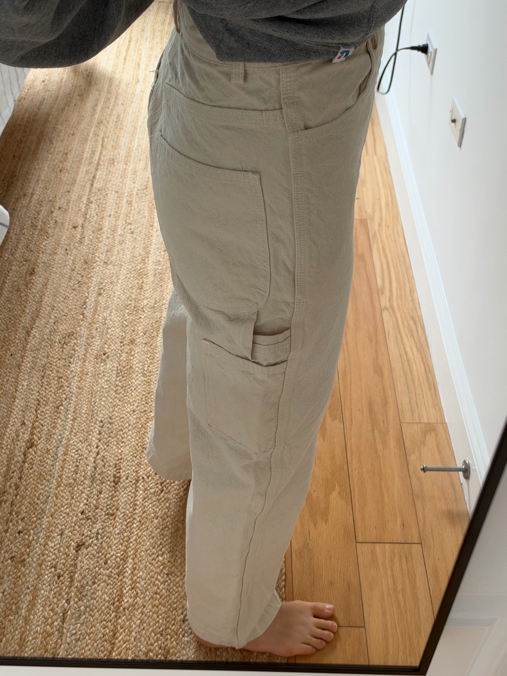 Jesse Kamm Handy Pants in Ivory Size 6 100% Organic Fine Cotton Canvas